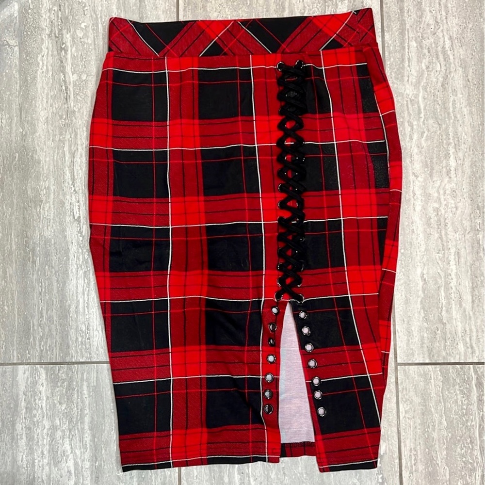 Plaid Pencil Skirt